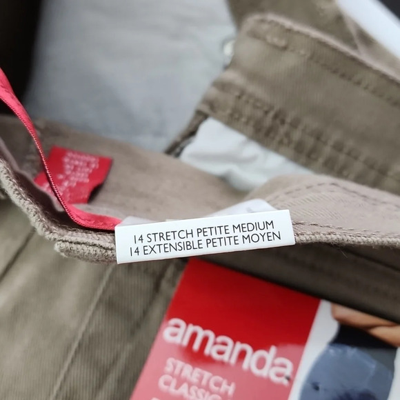 Gloria Vanderbilt Amanda Classic Fit Tapered Leg Tan Jeans Petite Medium Size 14 - Picture 10 of 14